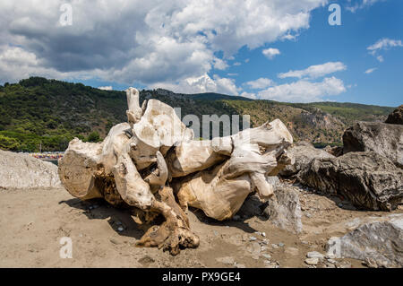 Litorale di Palinuro con le sue meravigliose acque cristalline del mare e le grotte Foto Stock