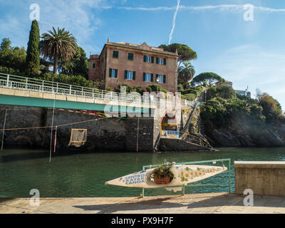 Nervi, un villaggio di pescatori che si trova nel quartiere di Genova, liguria, Italy Foto Stock