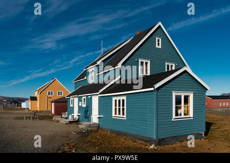 Il tedesco Koldewey Stazione di ricerca per l'Artico e la ricerca marina, a Ny Ålesund, isola Spitsbergen, Arcipelago Spitsbergen Foto Stock