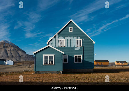 Il tedesco Koldewey Stazione di ricerca per l'Artico e la ricerca marina, a Ny Ålesund, isola Spitsbergen, Arcipelago Spitsbergen Foto Stock