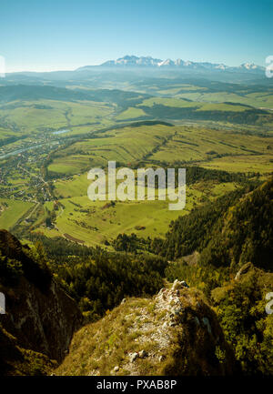 Fantastica vista sui Monti Tatra da Pieniny, Polonia Foto Stock