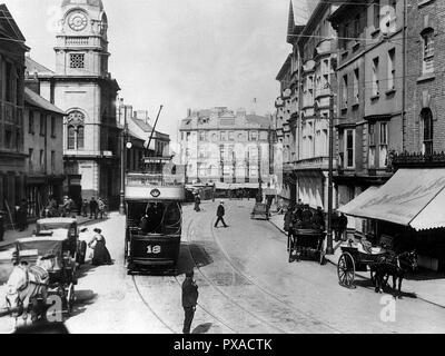 High Street Newport, Monmouthshire, inizio anni '1900 Foto Stock