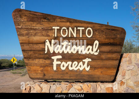 Tonto National Forest Sign, Arizona, USA Foto Stock