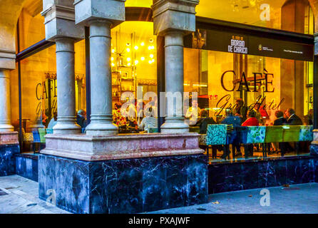 Cafe Gran Hotel Palma Old Town Plaza de Weyler, Palma de Mallorca, Spagna cafes Foto Stock