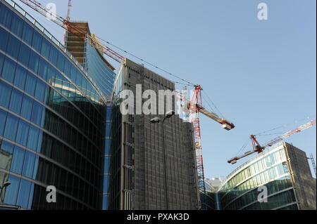 Milano, 2 Settembre 2009: costruzione di un nuovo quartiere con gratacelo a Milano Foto Stock