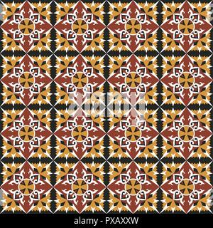 Rosso Giallo stile spagnolo pattern, usualmente utilizzati nelle piastrelle in Spagna, Portogallo e altri paesi del bacino del Mediterraneo Illustrazione Vettoriale