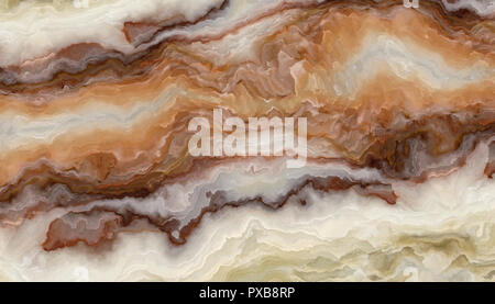 Oro onice pattern con inclusioni di bianco. Abstract texture e background. 2D illustrazione Foto Stock