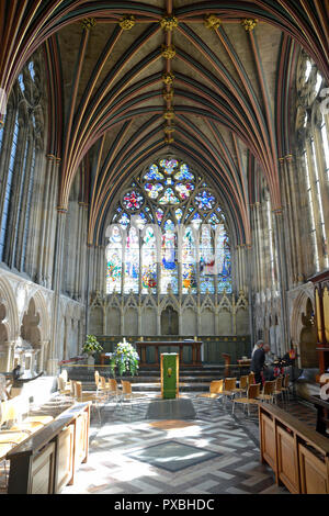 La Cattedrale di Exeter, Exeter, Inghilterra, Regno Unito. Foto Stock