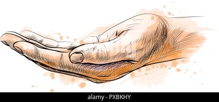 Aprire palm gesto a mano Illustrazione Vettoriale
