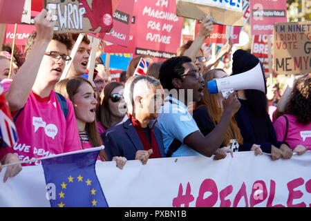 Londra, Regno Unito. Xx oct, 2018. Il sindaco di Londra Sadiq Khan al voto popolare marzo Credito: Kevin J. Frost/Alamy Live News Foto Stock