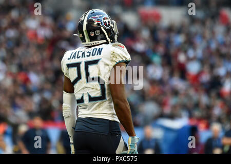 Londra, Regno Unito. Il 21 ottobre 2018. Cornerback Adoree' Jackson (25) di titani. Tennessee Titans al Los Angeles Chargers NFL Game al Wembley Stadium, la seconda della NFL London 2018 giochi. Punteggio finale - Caricabatterie 20 Titans 19. Credito: Stephen Chung / Alamy Live News Foto Stock