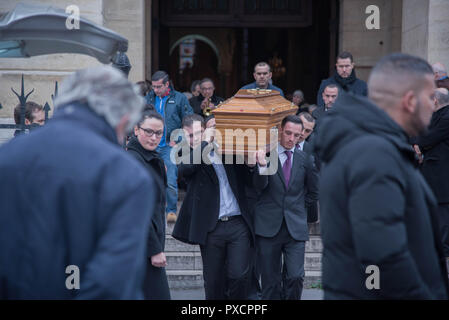 Funerali di Jean-Christophe Averty; una messa in suo omaggio celebrati venerdì, 10 marzo 2017, , in Saint-Pierre-de-Montrouge chiesa, Parigi (14°) Foto Stock