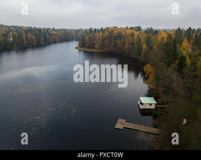 Lago Gallträsk in Kauniainen, Finlandia Foto Stock