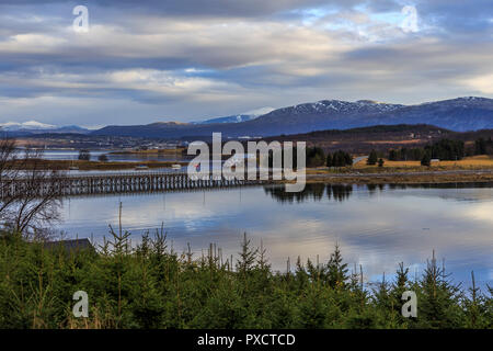 Paesaggio scenic immagini stock Circolo Polare Artico isola Kvaloya Troms nr Tromso Norvegia settentrionale Foto Stock