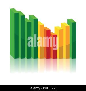 Grafico discendente ed ascendente il concetto di business illustrazione vettoriale EPS10 Illustrazione Vettoriale