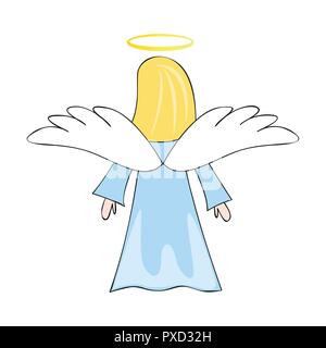 Christmas Angel bambina cartoon illustrazione vettoriale EPS10 Illustrazione Vettoriale