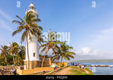 Faro di Forte Galle, Galle, Pettigalawatta Regione, Provincia Meridionale, Sri Lanka Foto Stock
