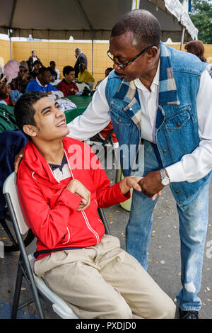 Miami Florida,Association for Development of Exceptional,ADE,MLK Day Carnival,develmentally disabled,mental,mental,physical,Black Africic Foto Stock