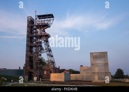 Katowice in Polonia: Warszawa il mio albero della ex miniera di Katowice, ora parte del Museo di Slesia Foto Stock