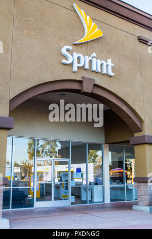 American società di telecomunicazioni negozio Sprint edificio segno esterno e il logo Foto Stock