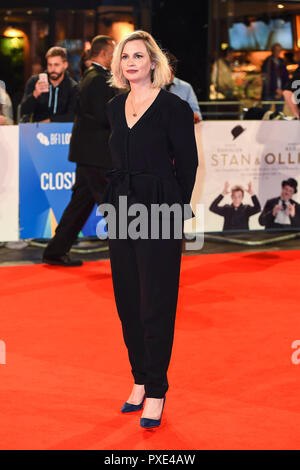 Londra, Regno Unito. 21 ott 2018. Faye Ward assiste la Premiere mondiale e la chiusura notturna di screening di gala di 'Stan & Ollie' durante la sessantaduesima BFI London Film Festival nel mese di ottobre 21, 2018 a Londra, Inghilterra. Credito: Gary Mitchell, GMP Media/Alamy Live News Foto Stock