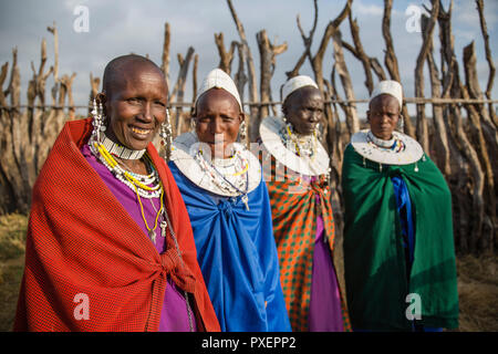 Maasai cerimonia al cratere di Ngorongoro in Tanzania Foto Stock