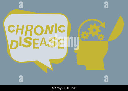 Testo della scrittura malattia cronica. Concetto significato una condizione è possibile controllare con il trattamento per mesi. Foto Stock