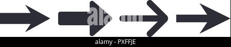Piatto nero frecce semplice Illustrazione Vettoriale
