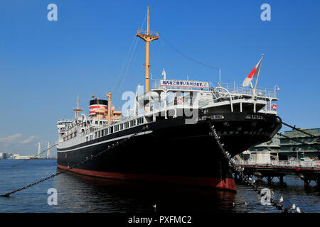 Hikawa Maru nel Porto di Yokohama Foto Stock