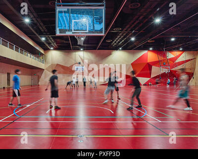 Sala principale in campo sportivo modalità. Pridham Hall, Adelaide, Australia. Architetto: Snøhetta e JPE Design Studio, 2018. Foto Stock