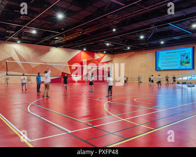 Sala principale in campo sportivo modalità. Pridham Hall, Adelaide, Australia. Architetto: Snøhetta e JPE Design Studio, 2018. Foto Stock