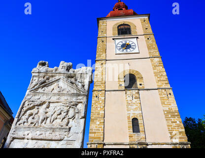 Della Torre del Comune e il Monumento di Orfeo. Foto Stock