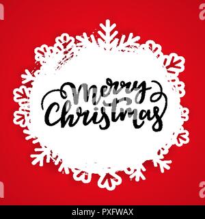 Festive winter card modello dello sfondo. Merry Christmas testo. Illustrazione Vettoriale