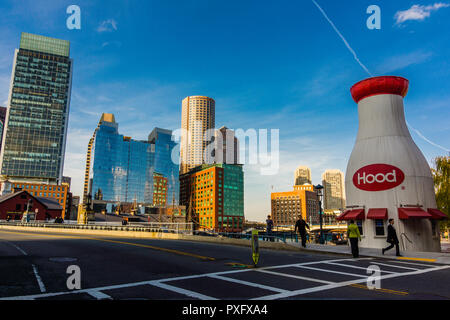 Il cofano bottiglia di latte   Boston, Massachusetts, STATI UNITI D'AMERICA Foto Stock