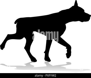 Silhouette cane animale domestico Illustrazione Vettoriale