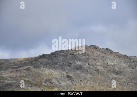 Norwegen, Tron, Tronfjell, Alvdal, Mittente, Berg, Gipfel, Straße, Schotterstraße, Maut, Mautstraße, Islandmoos, Fluss, Glåma, Hedmark, Tal, Østerdalen, Foto Stock