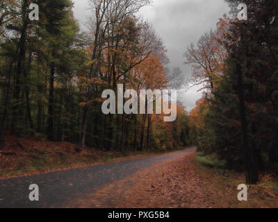 Strada remota nelle Montagne Adirondack, dello Stato di New York Foto Stock