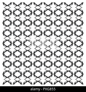 Gazza comune, Pica pica, nel modello ripetuto, di fronte a uno sfondo bianco Foto Stock