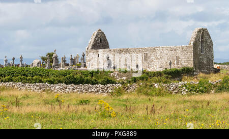 Chiesa Killursa, vicino Headford nella Contea di Galway, Irlanda, è pensato per data dal XII o XIII secolo. Resti di un settimo secolo il monastero sono essere Foto Stock