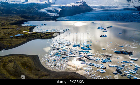 Jokulsarlon laguna glaciale,, a sud dell'Islanda Foto Stock