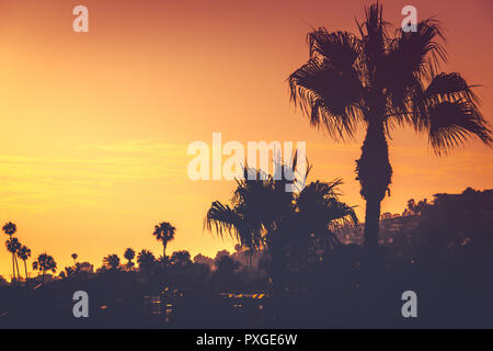 Tramonto sulla costa del Pacifico a sud di Los Angeles Foto Stock