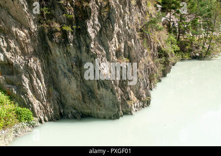 La gola del fiume Inn a Prutz, Tirolo, Austria Foto Stock