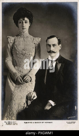 Re e Regina di Norvegia - Haakon VII e Maud Foto Stock