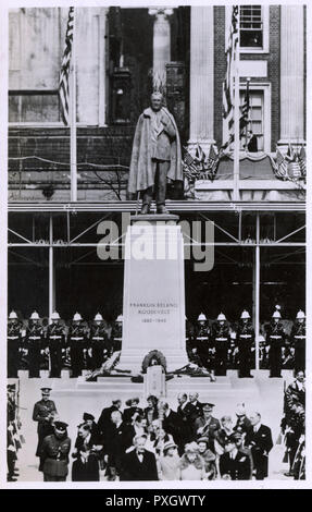 Il Roosevelt Memorial è stato svelato a Grosvenor Gardens, Londra Foto Stock