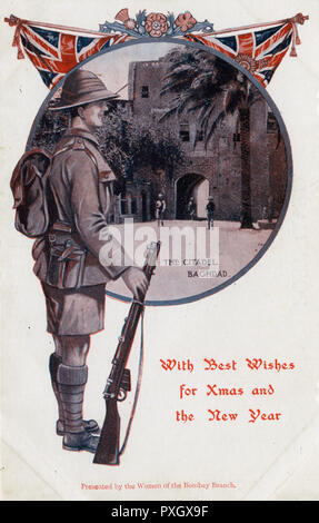 La Cittadella, Bagdad, Iraq - carta di Natale della prima Guerra Mondiale Foto Stock