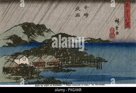 Le otto viste di Omi da Utagawa Hiroshige Foto Stock