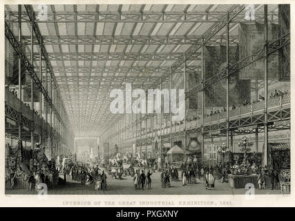 Interno della Grande Fiera industriale 1851 Foto Stock