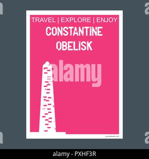Costantino Obelisco Istanbul, Turchia monumento landmark brochure stile piatto e vettore di tipografia Illustrazione Vettoriale