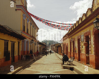 Strade di San Cristobal de las Casas, Messico Foto Stock