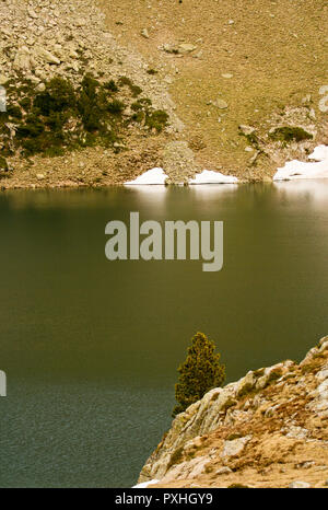 Estany major de Colomers. Aiguestortes Parco Nazionale. Pirenei, Spagna Foto Stock